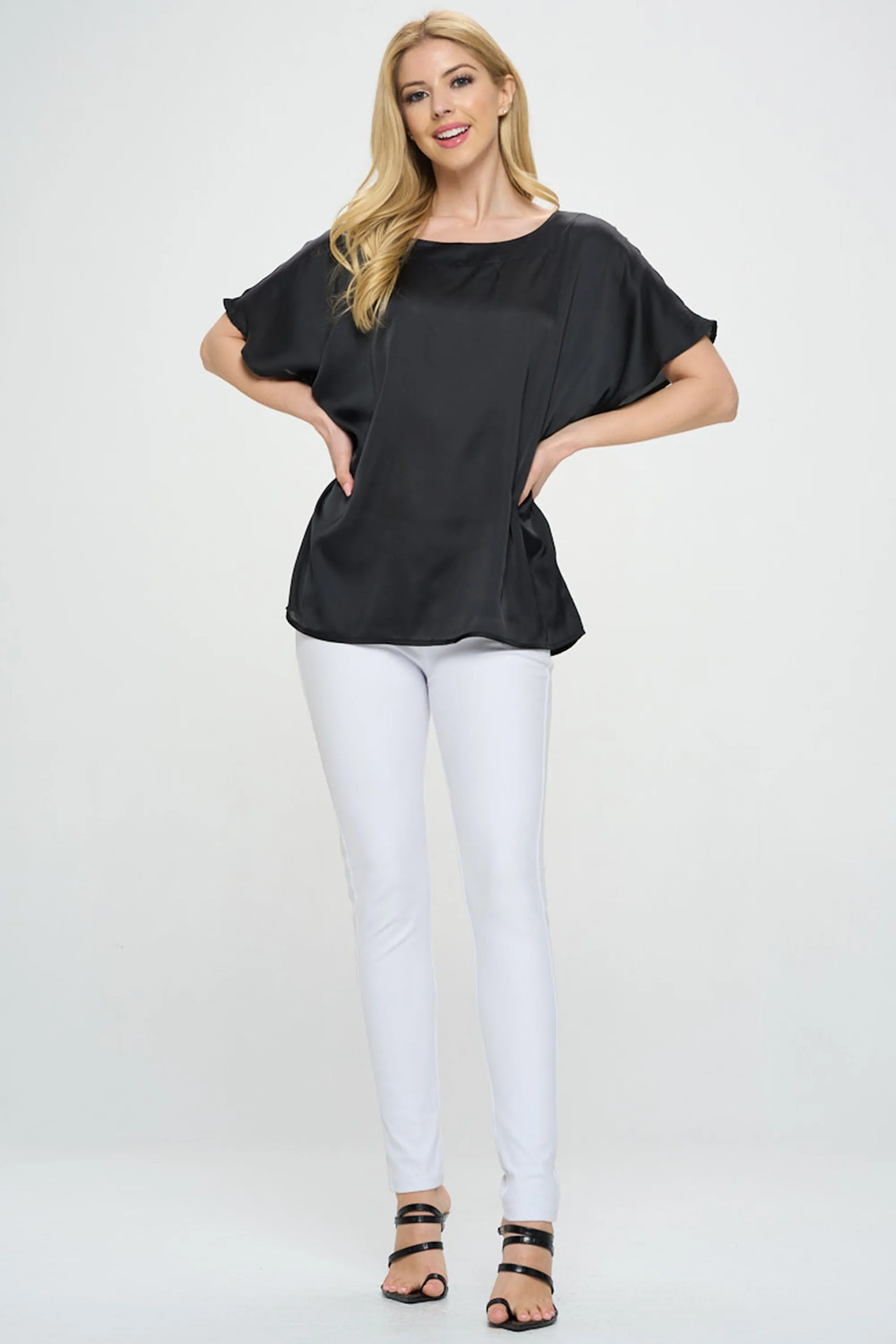 Women’s Satin Short-Sleeve Blouse