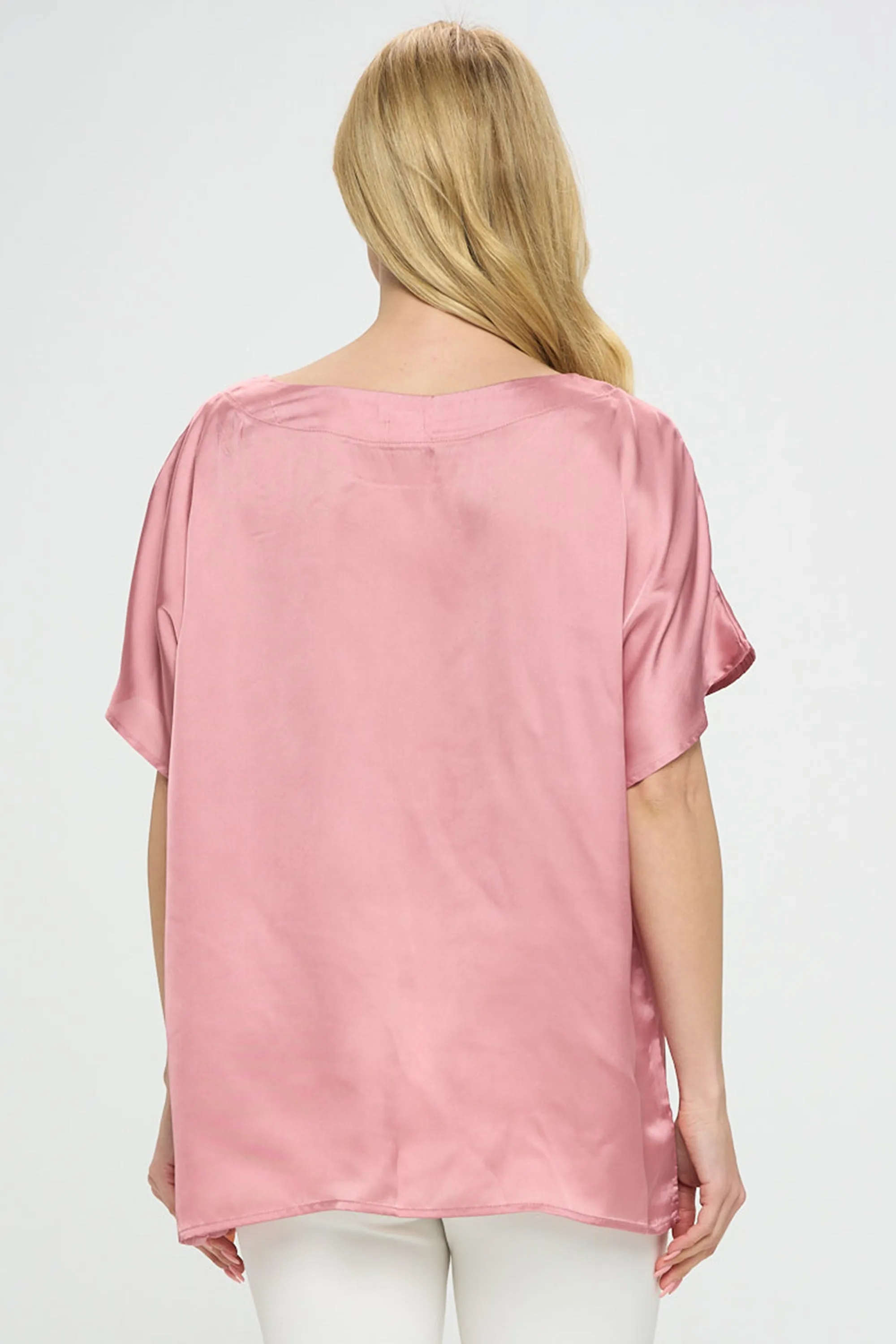 Women’s Satin Short-Sleeve Blouse