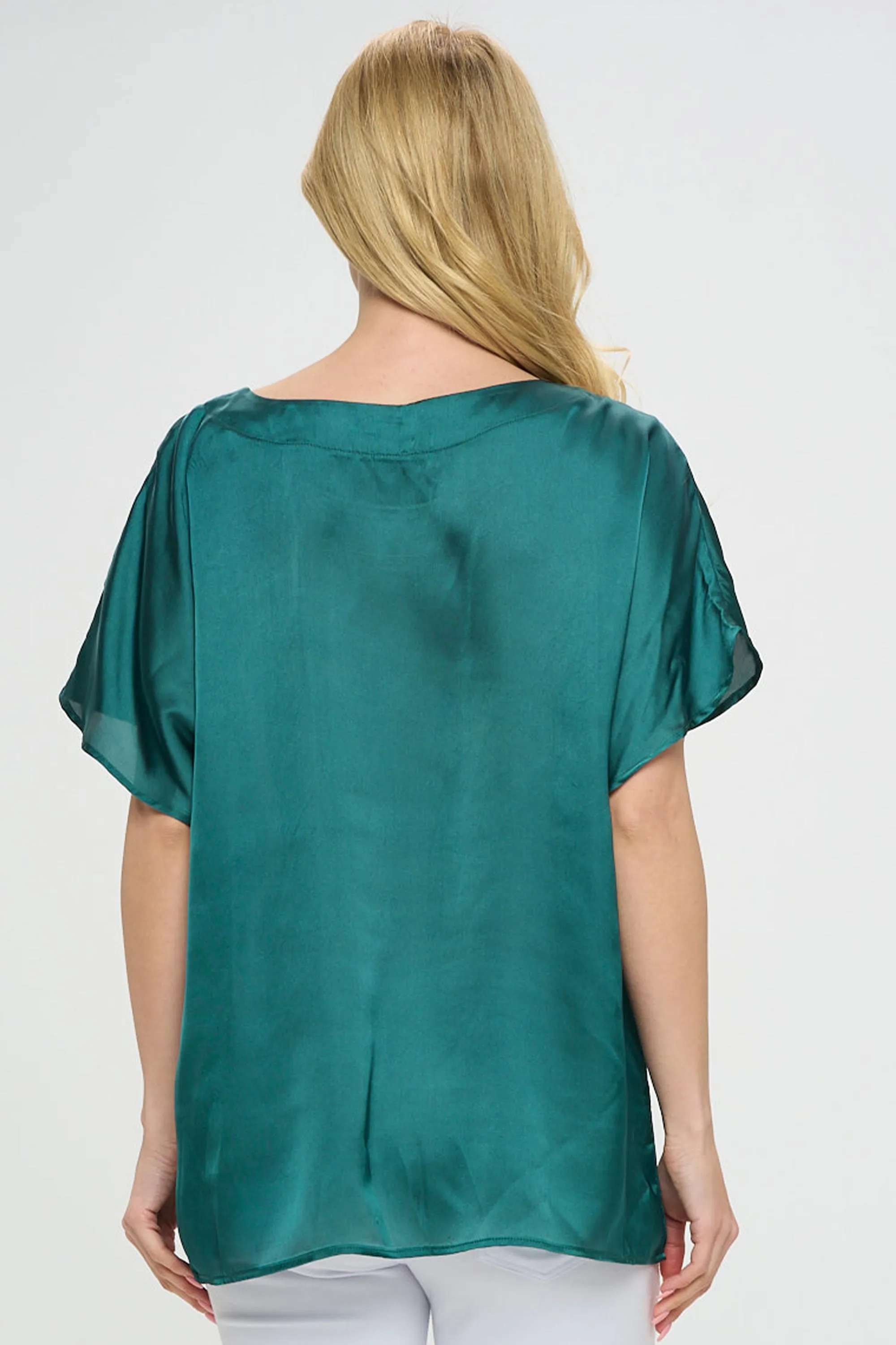 Women’s Satin Short-Sleeve Blouse